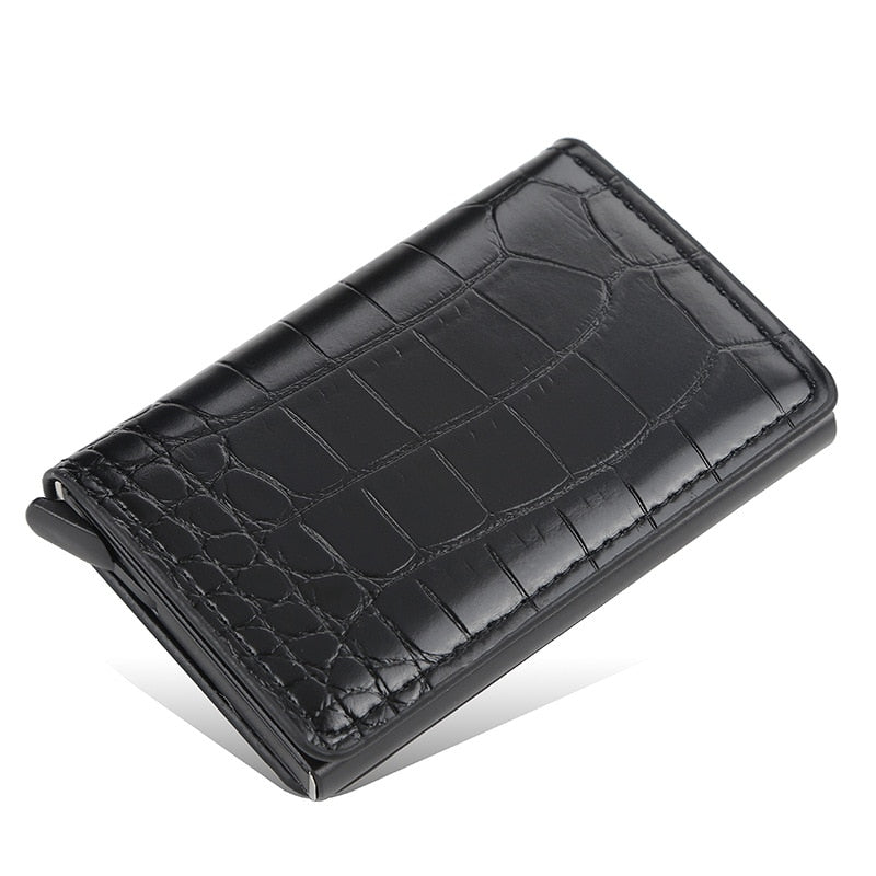 Credit Card Holder Wallet Men Women RFID Aluminium Bank Cardholder Case Vintage Leather Wallet with Money Clips | TageUnlimited