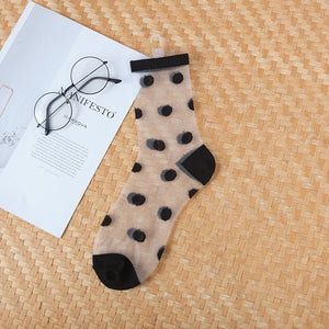 Sexy Lace Women Socks Summer Ultra-thin Transparent Mesh Fishnet Short Socks Harajuku Casual Breathable Black White Crew Socks | TageUnlimited