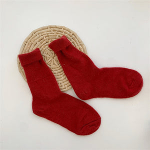 Solid Rabbit Hair Woman Socks Winter Thick Warmer Long Socks Japanese Kawaii Cute Thermal Cashmere Christmas Sock New Year Gifts | TageUnlimited