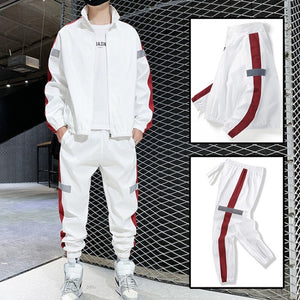 New Hip-hop Suit Male Set Track Suits Sweatsuit Man Tracksuit Mens Sets Pant Zipper Pockets Outwear 2PC Jacket+Pants Sets | TageUnlimited