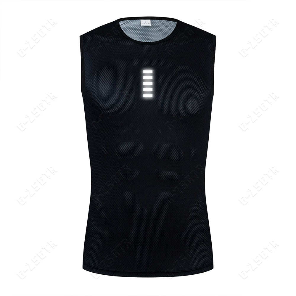 Cycling Underwear Sport Base Layer White Cycling Jersey Reflective Vest Men Undershirt Quick Dry Elastici Vest Road Bike Jersey | TageUnlimited