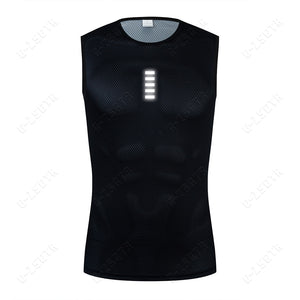 Cycling Underwear Sport Base Layer White Cycling Jersey Reflective Vest Men Undershirt Quick Dry Elastici Vest Road Bike Jersey | TageUnlimited