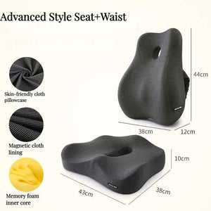 Memory Foam Office Chair Cushion Car Seat Support Waist Pillow Massage Lumbar Orthopedic Pillow Buttock Coccyx Cushion Back Pads | TageUnlimited