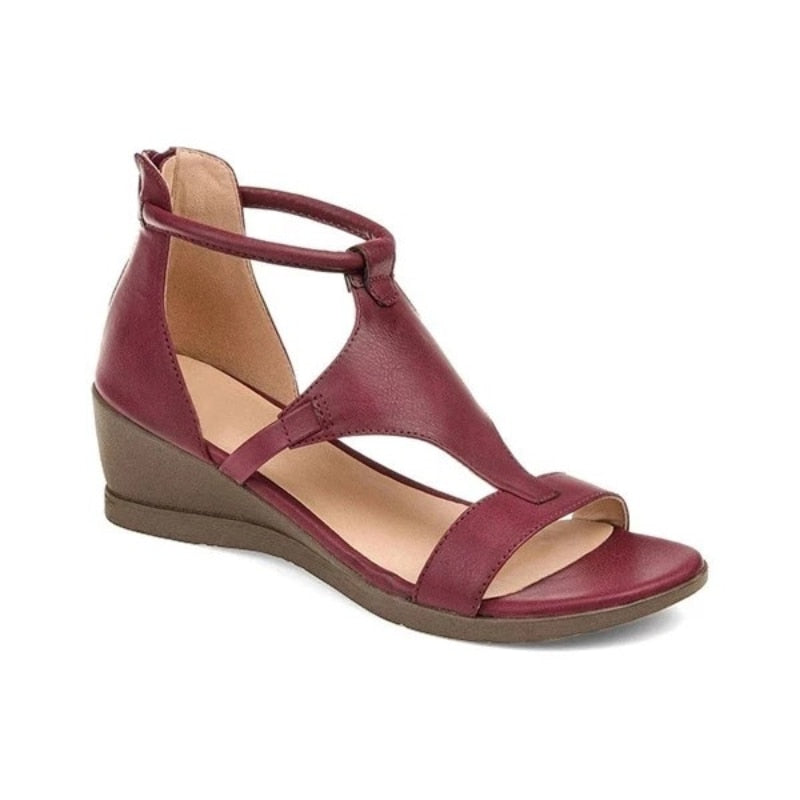 Womens Shoes Comfort Summer  Plus Size 43 Ladies Sandals Heel Zipper Retro Wedge Sandals Woman Soft Bottom Beach Muje | TageUnlimited