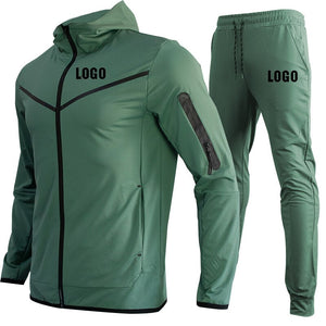 Tech Custom logo Men's Tracksuits Set Long Sleeve Causal Full Zip Running Sports Sweatsuit For Men 2 Piece Outfits | TageUnlimited