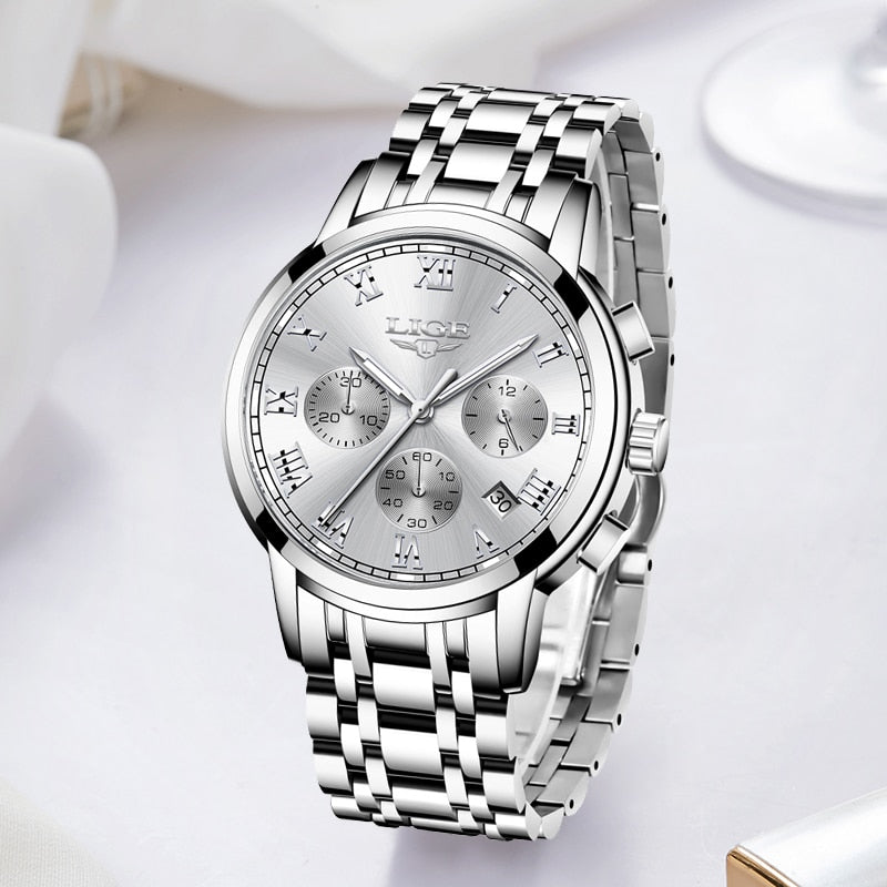 New Fashion Women Watches LIGE Top Brand Ladies Luxury Creative Steel Women Bracelet Watches Female Quartz Waterproof Watch Gift | TageUnlimited
