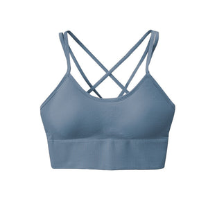Fashion No Steel Ring Sports Underwear Cross Shoulder Straps Women&#39;s Breasts Shock Proof Cycling Yoga Fitness Gather Bra B53 | TageUnlimited
