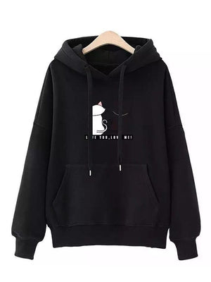 Streetwear Hoodies Fashion Women Sweatshirt Autumn Winter Long Sleeve Harajuku Hooded Sweater Korean Cartoon Cat sudadera mujer | 0 | TageUnlimited