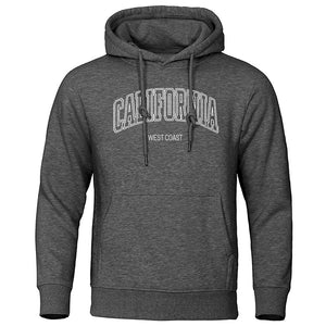 U.S.A California west coast Street Print Male Hoodie Fashion Loose Clothing Fleece Warm Sweatshirt O-Neck Pollover Hoody For Men | TageUnlimited