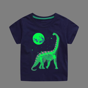 New Fashion Boys T-shirt Summer Luminous Dinosaur Animal Cotton Causal Clothes Lovely Tops for Kids 2-7 year | TageUnlimited