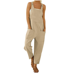 Jump Suits for Women Fashion Jumpsuits Casual Cotton Linen Women Clothing Best Seller Vetement Femme Ropa Mujer Bodysuits New | TageUnlimited