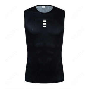 Cycling Underwear Sport Base Layer White Cycling Jersey Reflective Vest Men Undershirt Quick Dry Elastici Vest Road Bike Jersey | TageUnlimited