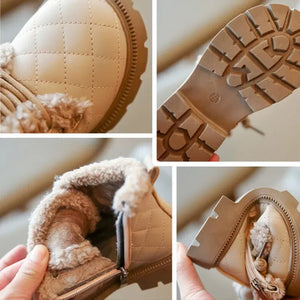 Kids Boots Winter for Boys Cotton Shoes Plush Warm Girls Short Boots Fashion Children Student Shoes
