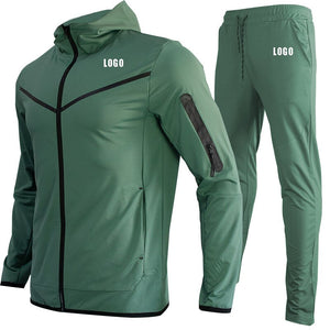 Tech Custom logo Men's Tracksuits Set Long Sleeve Causal Full Zip Running Sports Sweatsuit For Men 2 Piece Outfits | TageUnlimited