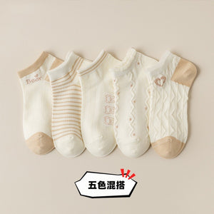 5 Pairs Of Women Socks Cartoon Cotton Socks. | TageUnlimited