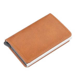 Credit Card Holder Wallet Men Women RFID Aluminium Bank Cardholder Case Vintage Leather Wallet with Money Clips | TageUnlimited