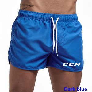 CCM Brand Men Stretch Swim Trunks Quick Dry Beach Shorts Drawstring Boxer Briefs Soccer Tennis Training Short | TageUnlimited