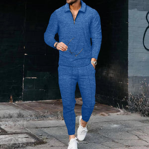 Autumn New Men Tracksuit Clothes Sportswear 2 Piece Set Long Sleeve Polo Shirt+Pants Solid Sweatsuit Sports Suits For Mal | TageUnlimited
