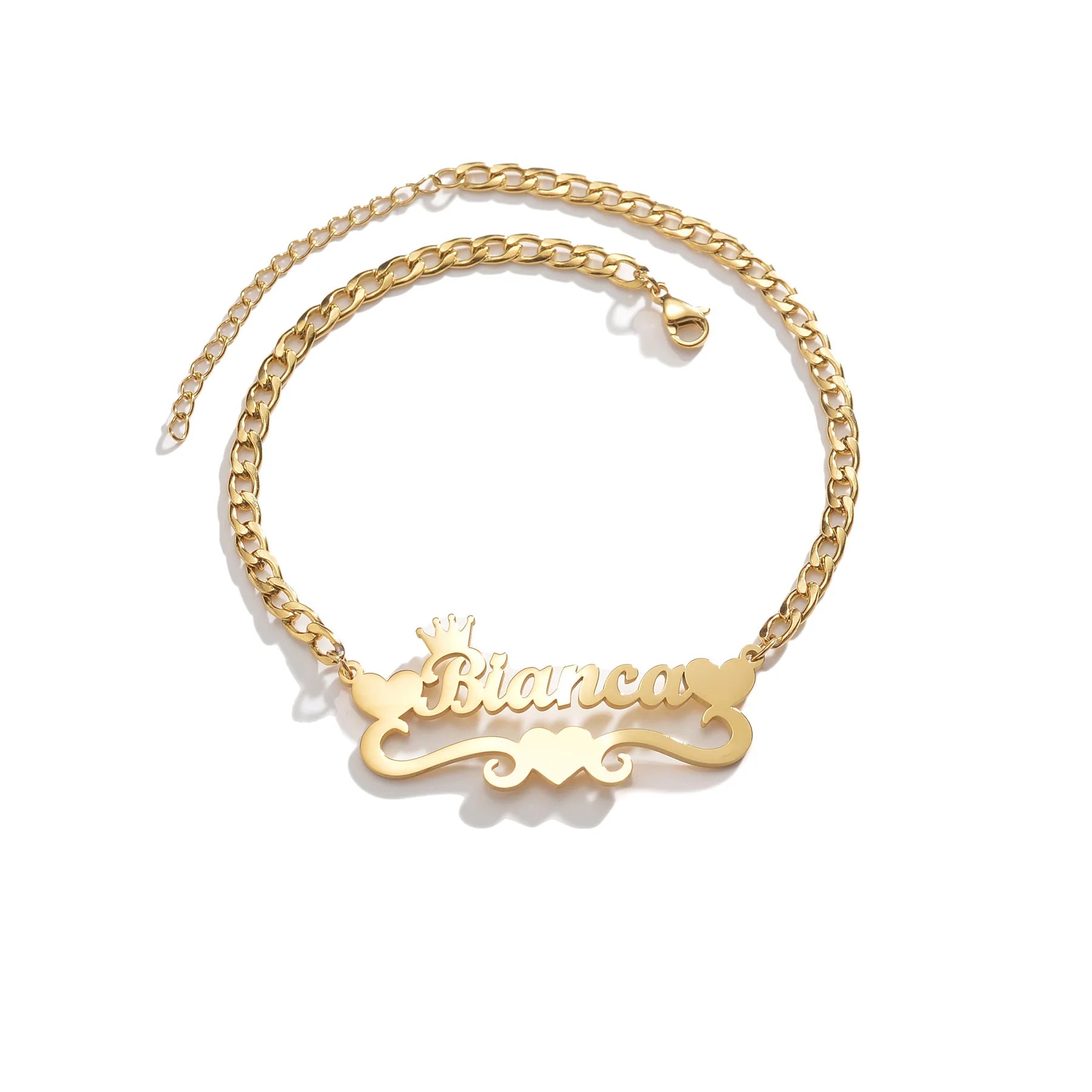 Custom Name Anklet Personalized Thick Leg Chain Letter Jewelry for Women Stainless Steel 18cm Charms Customized Gift