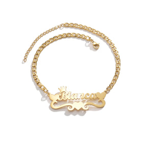 Custom Name Anklet Personalized Thick Leg Chain Letter Jewelry for Women Stainless Steel 18cm Charms Customized Gift