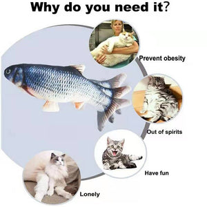 Cat Toys Electric Fish With USB Charging Built-In Lithium Battery Simulation Realistic Pet Molar Interactive Toys Pet Supplies | TageUnlimited