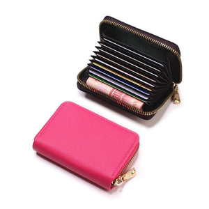 Business Card Holder Wallet Women/men Gray Bank/ID/Credit Card Holder 20 Bits Card Wallet PU Leather Protects Case Coin Purse | TageUnlimited