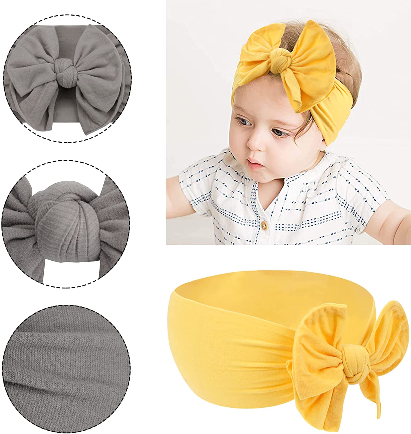 Baby Headband Newborn Soft Elastic Baby Turban Headband Bowknot Headbands for Baby Girls | TageUnlimited