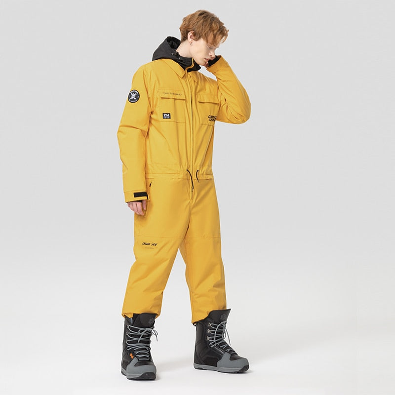 Thick Men Women One-Piece Ski Jumpsuit Outdoor Sports Snowboard Jacket Warm Jump Suit Waterproof Winter Clothes Overalls Hooded | TageUnlimited