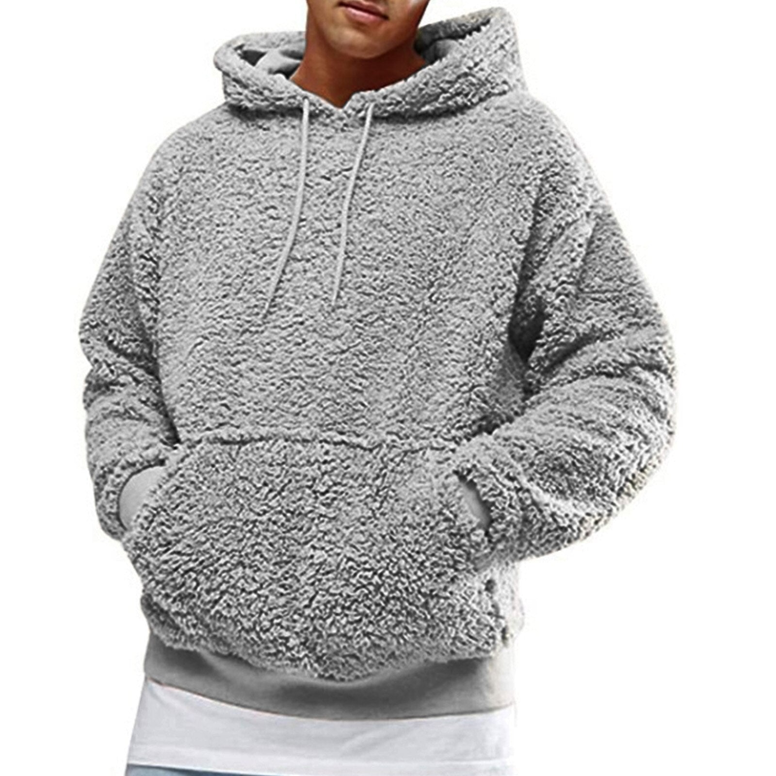 New Autumn and Winter Warm Men´s Wool Hooded Sweatshirts Letter Print Hooded Pullover Kangaroo Pocket Hooded Fleece Sweatshirts | TageUnlimited