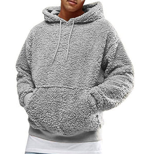 New Autumn and Winter Warm Men´s Wool Hooded Sweatshirts Letter Print Hooded Pullover Kangaroo Pocket Hooded Fleece Sweatshirts | TageUnlimited