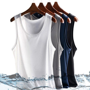 Men Casual Tank Summer Bodybuilding Fitness Muscle Singlet Man&#39;s Clothes Sleeveless Slim Fit Vest Mesh Quick-Drying Vest Hot | TageUnlimited