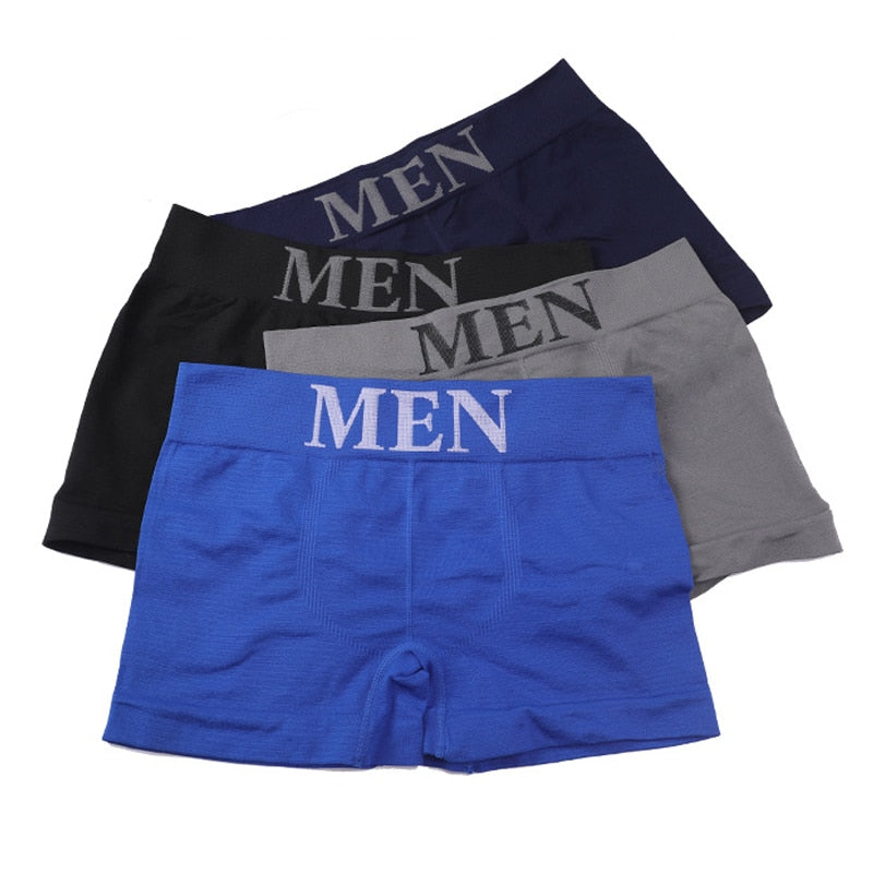 3Pcs/Lot Men Panties Underwear Boxers Breathable Man Boxer Solid Underpants Comfortable Male Brand Shorts Black Blue Underwear | TageUnlimited