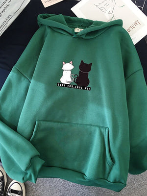 Streetwear Hoodies Fashion Women Sweatshirt Autumn Winter Long Sleeve Harajuku Hooded Sweater Korean Cartoon Cat sudadera mujer | 0 | TageUnlimited