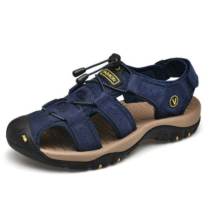 Genuine Leather Men Shoes Summer New Large Size Men&#39;s Sandals Men Sandals Fashion Sandals Slippers | TageUnlimited