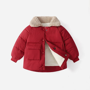 Winter Children Warm Cotton Jackets Rabbit Fur Collar Coats Baby Short Quilted Jacket Kids Clothes Girl Boy Outerwear | TageUnlimited