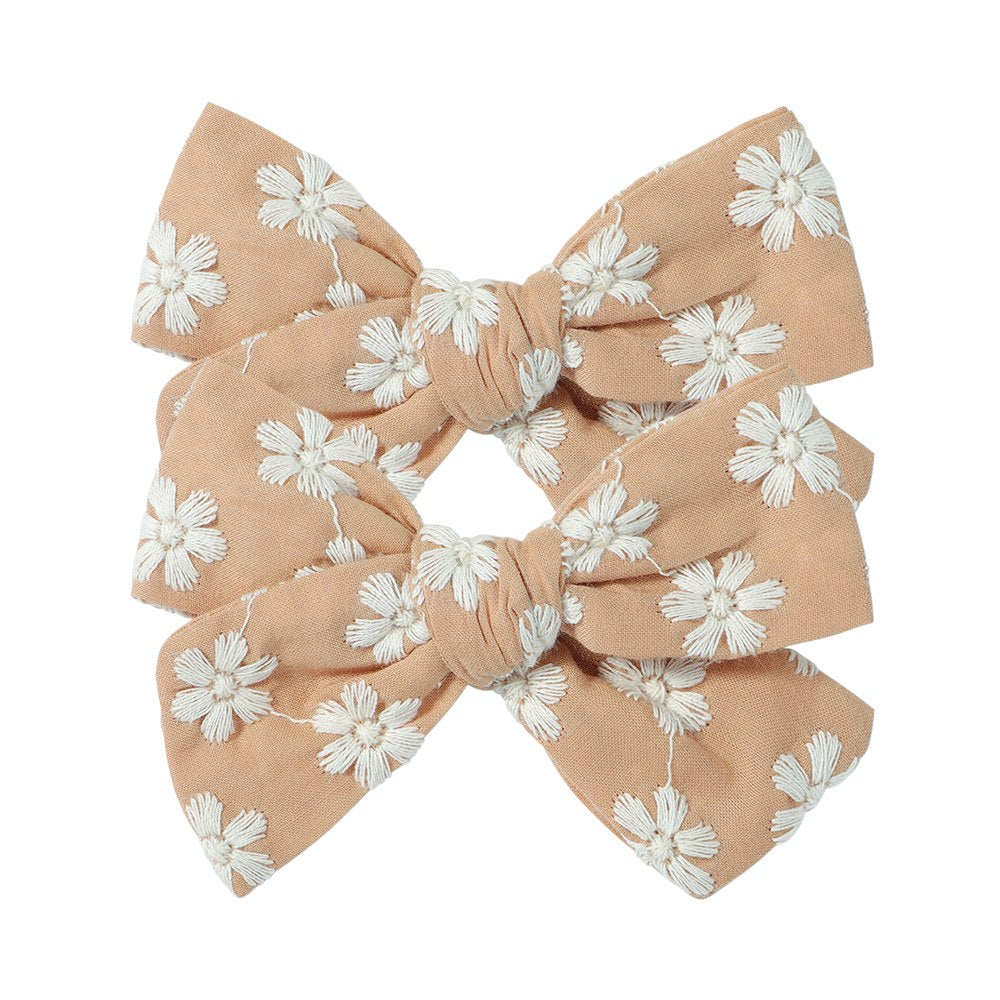 2Pcs/Set Sweet Flower Print Bowknot Hair Clips for Cute Baby Girls Cotton Bows Hairpins Barrettes Headwear Kids Hair Accessories | TageUnlimited