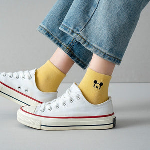 Disney Embroidered women socks shallow mouth Korean cute Japanese tide summer thin Cotton Funny street adult short boat sock | TageUnlimited