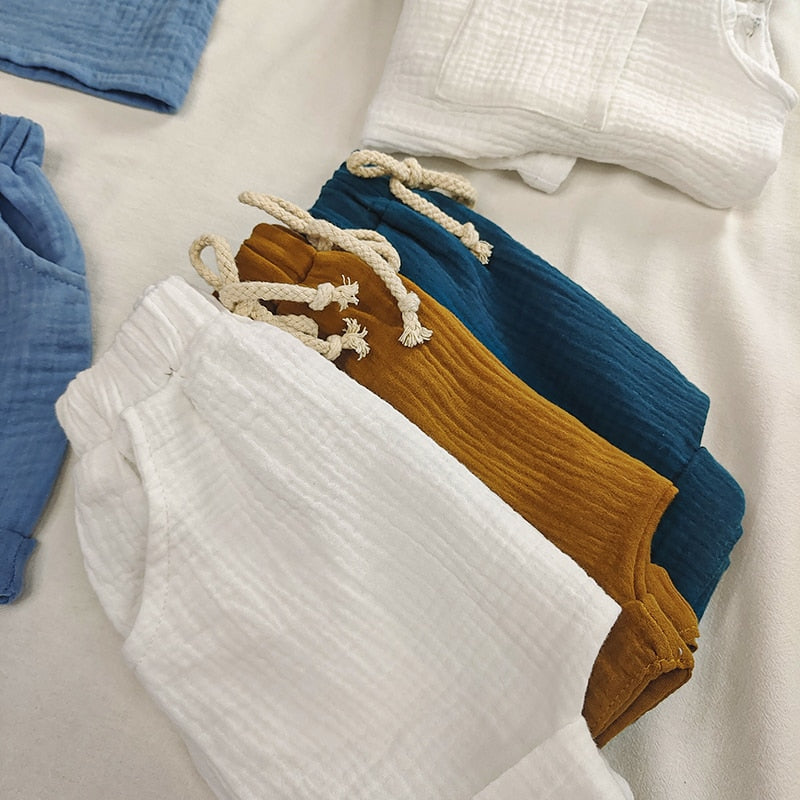 Organic Cotton Baby Clothes Set Summer Casual Tops Shorts For Boys Girls Set Unisex Toddlers 2 Pieces Kids Baby Outifs Clothing | 0 | TageUnlimited