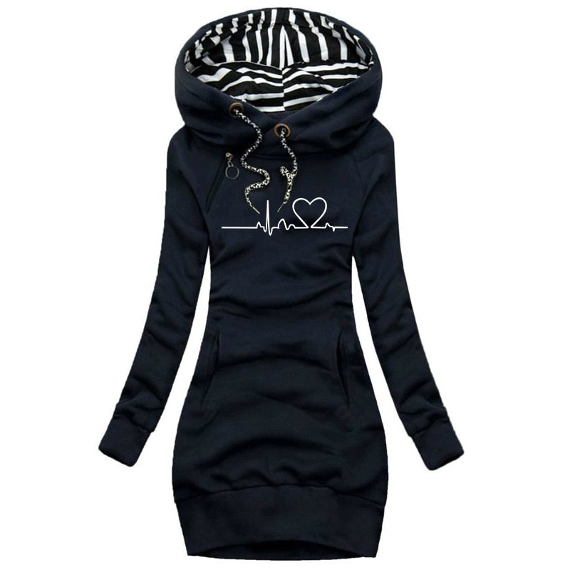 Women Sweater Dress Hooded  Spring Autumn Ladies Long Sleeve Hoodie Dress Autumn Winter Casual Slim Sweater Hoodies Dress | 0 | TageUnlimited