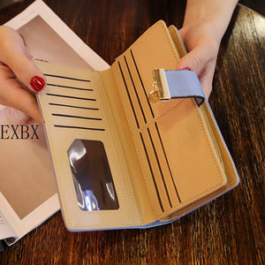 EXBX Women Wallet Hollow Golden Leaf Buckle Wallet PU Leather Purse Female Long Wallet for Women Coin Purse Card Holders Clutch | TageUnlimited