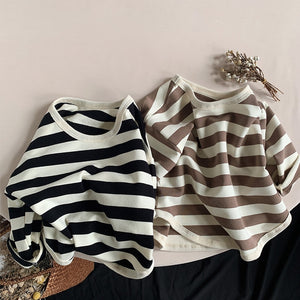 Spring Autumn New Children Casual T Shirt Loose Kids Striped T Shirts Cotton Tee Boys Girls Long Sleeve Tops Baby Clothes | TageUnlimited