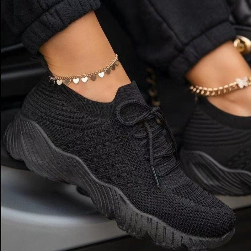 Mesh Breathable Women Casual Sneakers Lace-up Vulcanized Shoes Ladies Platform Sneakers Female Shoes Plus Size Zapatos De Mujer | TageUnlimited