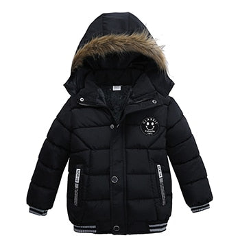 2-6 Years Autumn Winter Boys Jacket Warm Fur Collar Fashion Baby Girls Coat Hooded Zipper Outerwear Birthday Gift Kids Clothes | TageUnlimited