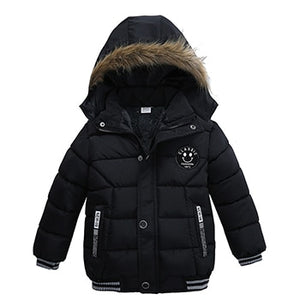 2-6 Years Autumn Winter Boys Jacket Warm Fur Collar Fashion Baby Girls Coat Hooded Zipper Outerwear Birthday Gift Kids Clothes | TageUnlimited