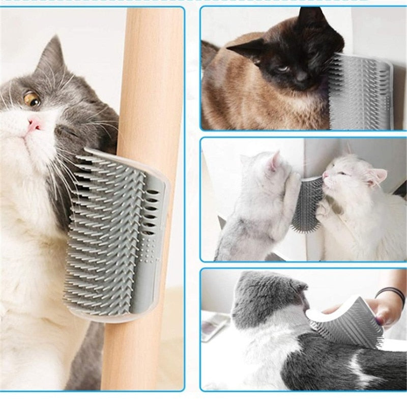 Cat Self Groomer With Catnip Soft Cats Wall Corner Massage Cat Comb Brush Rubs The Face With A Tickling Comb Pet Grooming Supply | TageUnlimited