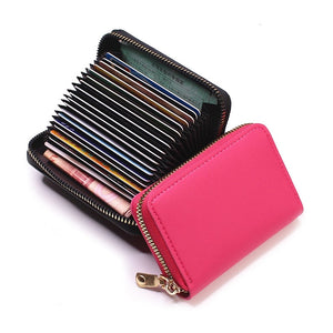 Business Card Holder Wallet Women/men Gray Bank/ID/Credit Card Holder 20 Bits Card Wallet PU Leather Protects Case Coin Purse | TageUnlimited