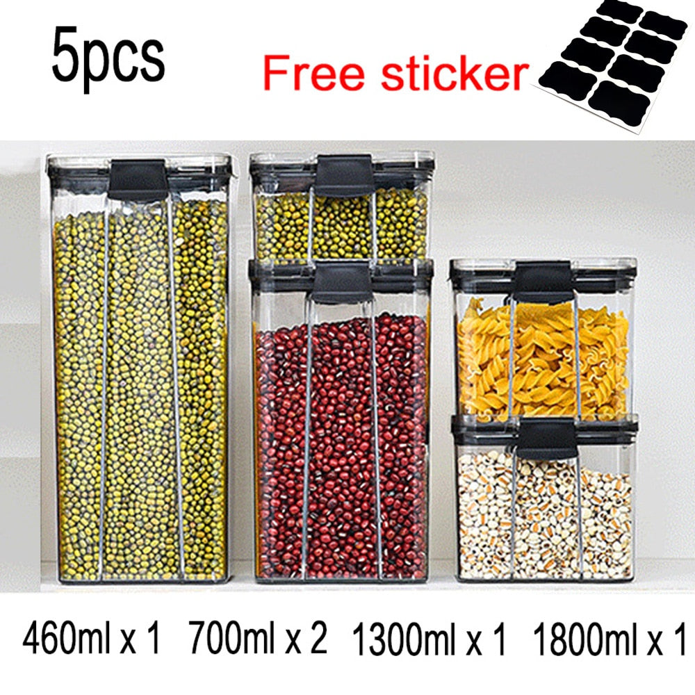 Food Storage Kitchen Containers Plastic Box Jars for Bulk Cereals Kitchen Organizers for Pantry Organizer Jars With Lid Home Set | TageUnlimited