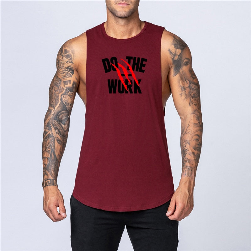 Cotton Workout Gym Tank Top Mens Muscle Sleeveless Sportswear Shirt Stringer Fashion Clothing Bodybuilding Singlets Fitness Vest | TageUnlimited