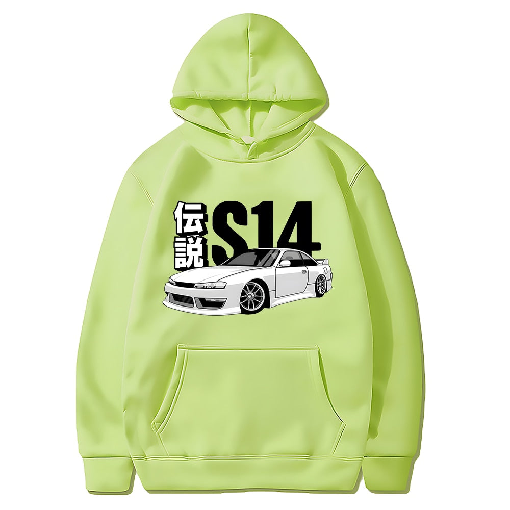 Anime Initial D Hoodie Drift JDM Pullover Oversized Sweatshirt EU Size Silvia Streetwear S Comic14 Japan Car Long Sleeve Unisex | TageUnlimited