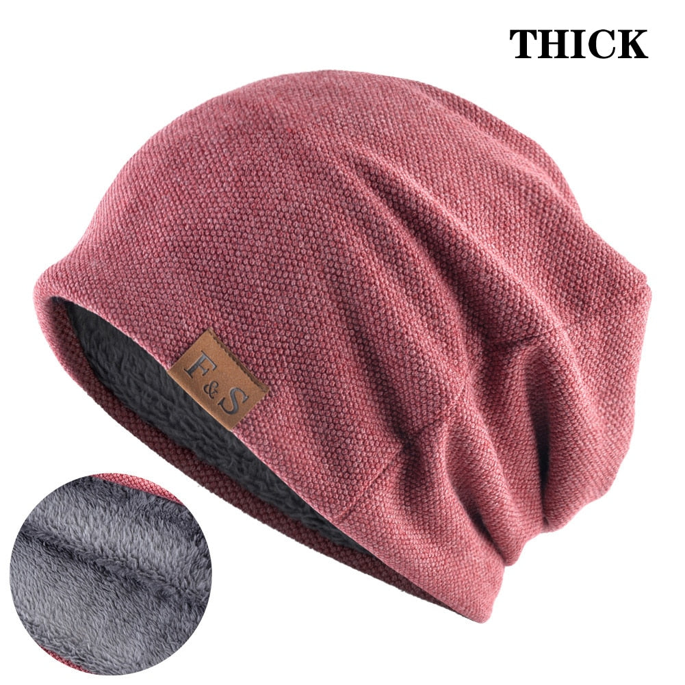Men Women  Winter Warm Beanies Skullies Knitted Solid Casual Brand Soft Knitting Hat Outdoor Plus Velvet | TageUnlimited